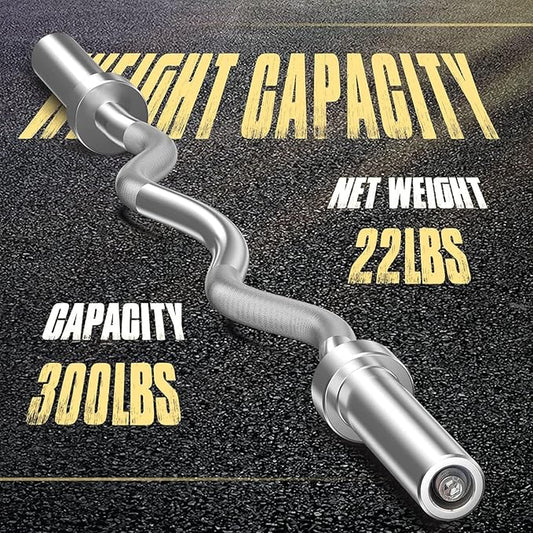 Olympic Curl EZ Barbell, 4Feet 10kg, all chromed coating, for men and women